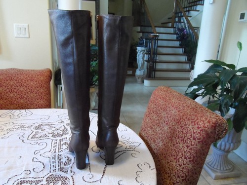 Chanel Gold/Copper Metallic Lambskin Leather Knee High Boots SIze EU 40- US 10 - Picture 16 of 24