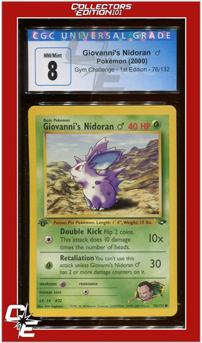 Giovanni's Nidoran ♂ (1st Edition) graded CGC 8 for sale on eBay