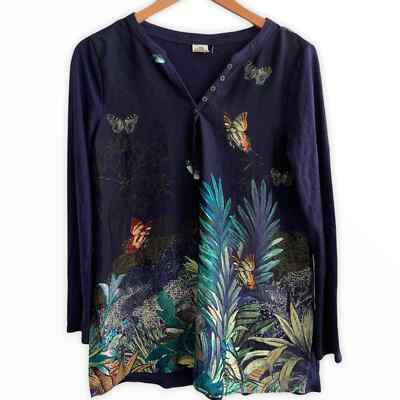 Anthropologie Akemi & Kin Navy Butterfly Top Small