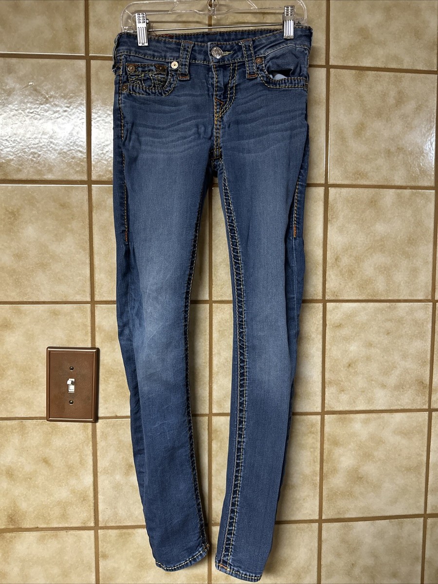 True Religion Juniors Super Skinny Sz 24x28 Modern City School | eBay