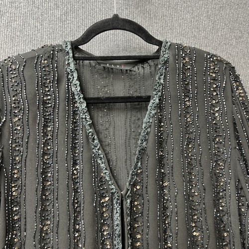 Elvi woman's top size 16 sequin beaded embellished kimono cardigan whimsy goth - Picture 5 of 24