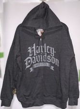 NEW Harley-Davidson Zip Up Hoodie Sweatshirt - Charcoal NWT Size Large