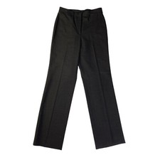 Vintage Classiques Entier Charcoal Dark Gray Stretch Wool Straight Trousers Sz 6