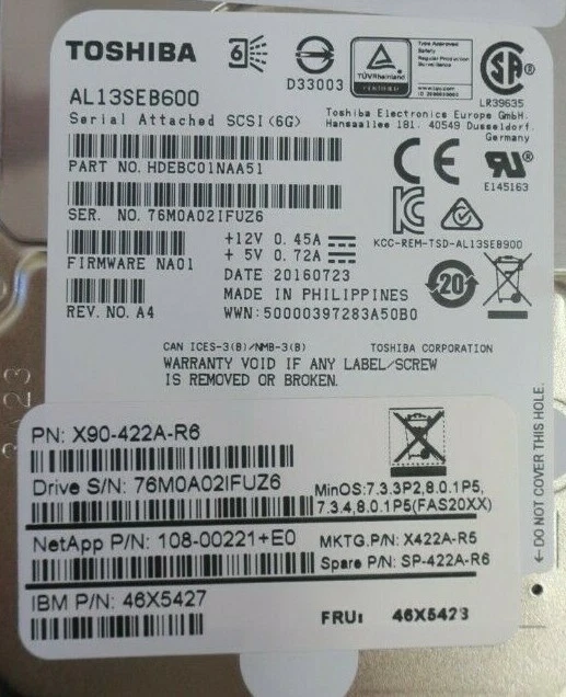 Netapp 600GB 10K 2.5" SAS Hard Drive For DS2246 SP-422A-R6 X422A-R5 X90-422A-R6 - Image 4 of 4