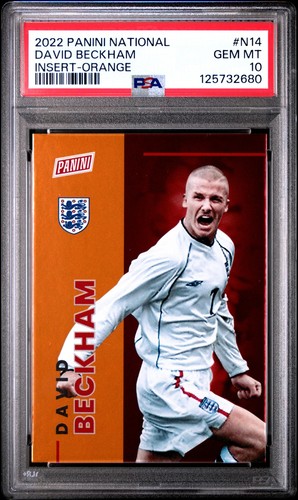 2022 Panini National Insert N14 David Beckham Orange #/199 PSA 10 England Prizm