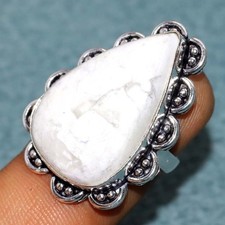 925 Silver Plated Howlite Ring US 6.5 Ethnic Jewelry Limited Stock Deal JW
