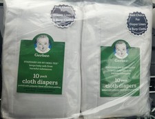 Gerber  - Flat Fold Cloth Diapers White Ecru 10 Pack 24"x27" NEW 