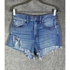 Madewell The Perfect Vintage Jean Cutoff Shorts Womens Size 27 Blue Distressed