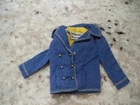 DENIMS-ON 1290 * Blue Pea Coat  * 1967 Vintage Mod Francie Mattel * Near Exc