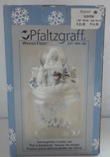 Vintage NOS Pfaltzgraff Winter Frost Polar Bear Snowglobe Candy Jar NEW