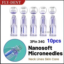 10pcs 3Pin 34G Crystal Microneedle Needles Anti Aging Eyes Neck Lines Skin Care