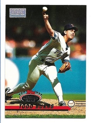 Todd Burns 1993 Stadium Club 1st Day Issue #210 - Texas Rangers