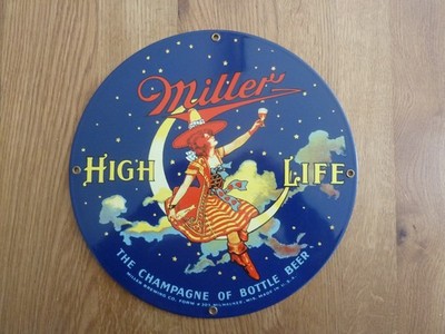 Ande Rooney  Emailleschild  Miller High Life  neuwertig