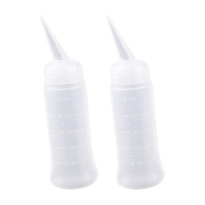 2x Applikatoren Flasche Haarfärbemittel Flaschenapplikatoren Barbershop mit abgewinkelter Spitze