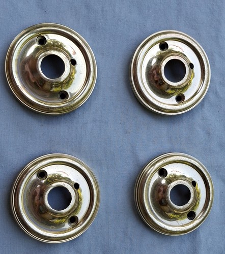 4 Matching Rosettes for Door Knobs, Gold-Colored