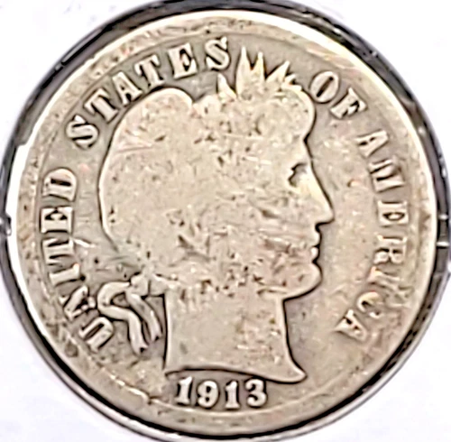 1913-P BARBER DIME IN GOOD / CIRCULATED CONDITION