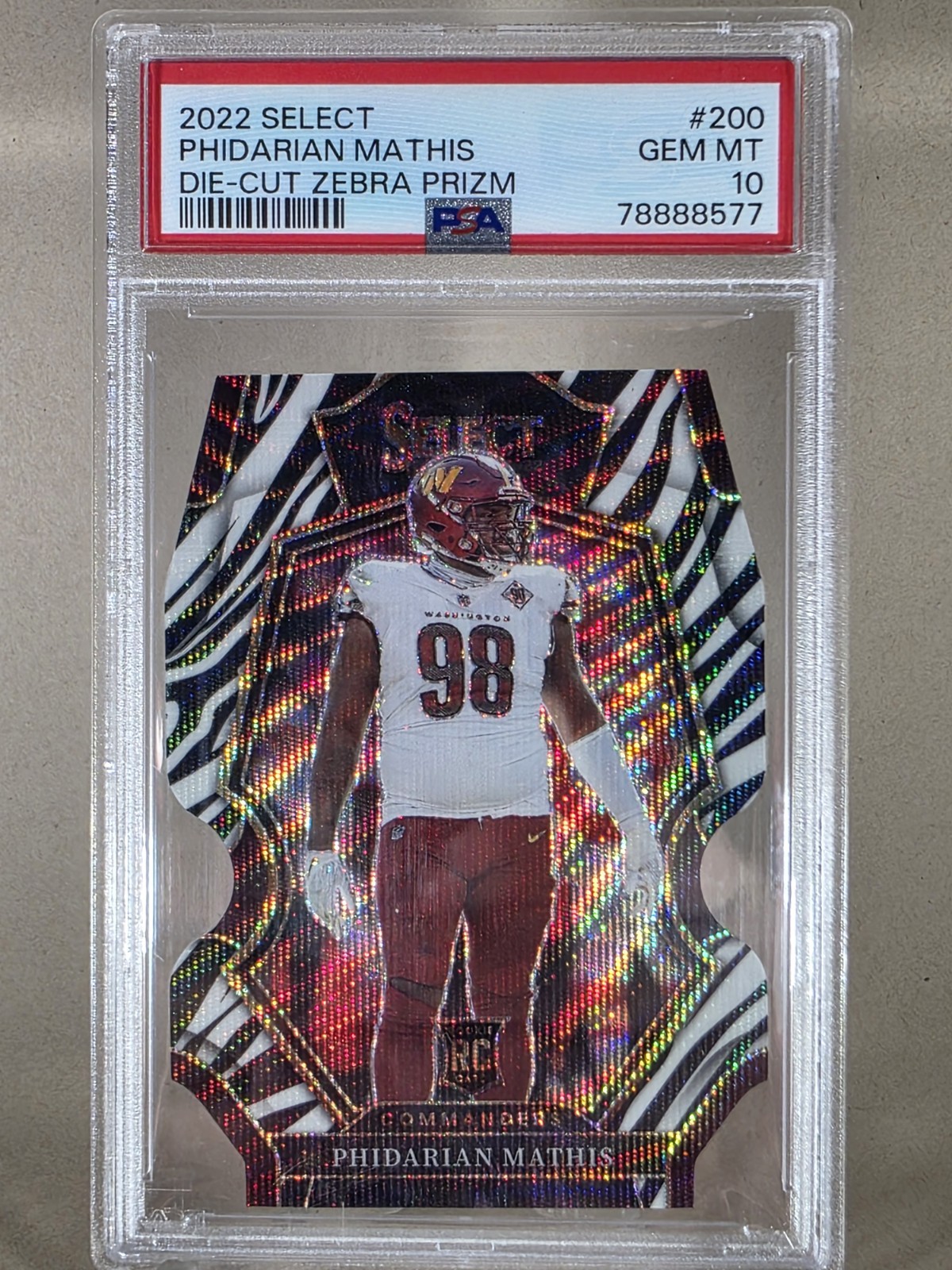 Phidarian Mathis Panini Select #200 Die-Cut Zebra