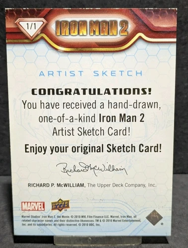 2010 Upper Deck Iron Man 2 sketch card 1/1 - Picture 6 of 10