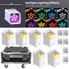 8Pack 6x18W RGBWA UV Battery Powered WIRELESS DMX LED Par Lights DJ Uplighting