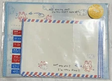 Kamio Japan Retro Rabbit Airmail Letter Set, 90% Full, Light Material, Used