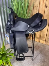 🌵15"  WINTEC Light Weight ROUND SKIRT Western Saddle ~ Black ~ Demo Model 🌵