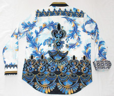 498 NEW Robert Graham Men MEDIUM M Floral Embroidered Beaded Jewels Classic LE