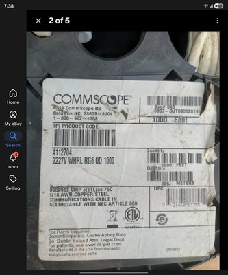 Commscope Uniprise Solutions 2227V Whrl RG6 QD 18awg 50ft PER ORDER