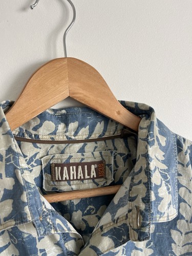 Kahala Hawaiian Shirt Men’s Large Floral Print Short Sleeve Button Up Shirt - Picture 2 of 4