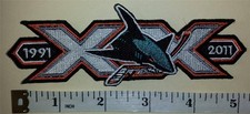 1 SAN JOSE SHARKS 20TH ANNIVERSARY 1901-2011 NHL HOCKEY BADGE CREST PATCH
