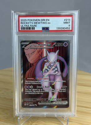 #ad Team Rocket#x27;s Mewtwo ex 213 182 PSA 9 Destined Rivals UR 2025 Pokemon $34.95