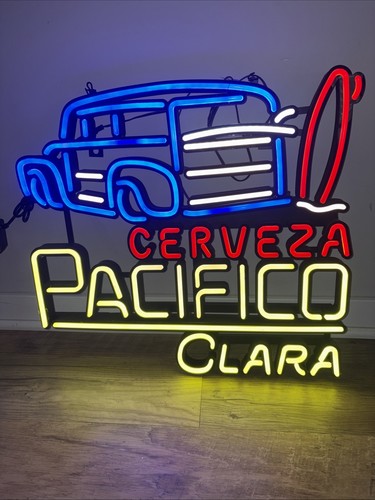 Cerveza Pacifico Clara LED Lighted Sign Brewery Issued 22” X 20” Used