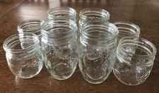 Kerr Country Kitchen Fruit Embossed Jars 12 oz and 8 oz - Set of 8