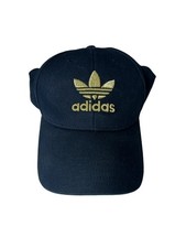 adidas Originals Trefoil Logo Black Adjustable Strapback Baseball Cap, One Size