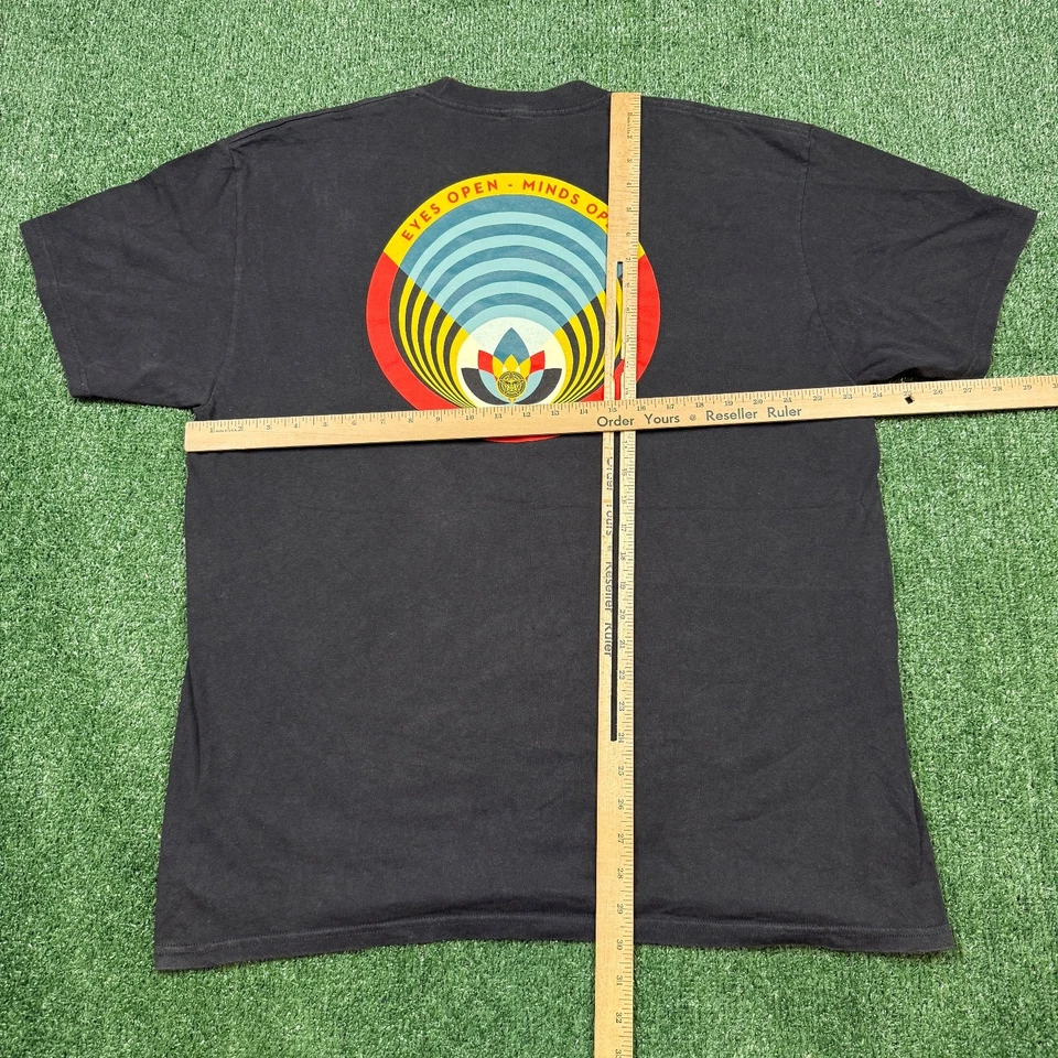 Obey Graphic T Shirt Men's Size XL Black Short Sleeve Streetwear Double Sided - Image 3 of 4