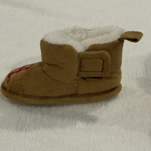Alabama Crimson Tide Plush Booties Brown Logo Faux Fur Team Sport Baby 3-6M Sz 2 - Picture 10 of 15