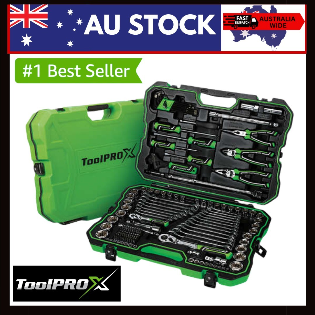 ToolPro X 168 Piece Automotive Tool Kit Green Complete Boxed Set