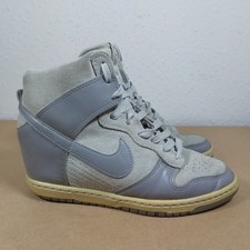 Nike Dunk Sky High Hidden Wedge Trainers Size UK 4.5 Sky Hi Grey Suede Leather 