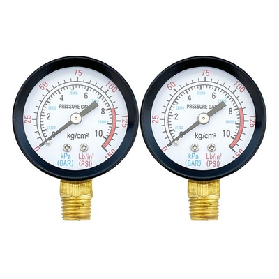 #ad 2PCS Air Pressure Gauge For Air Compressor 1 4quot;BSP 0 150 PSI 2quot; Face Side Mount $12.52