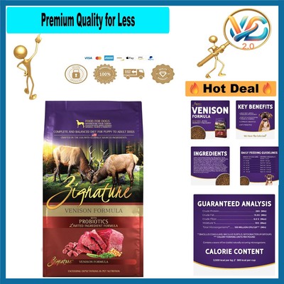 Zignature Venison Dog Food 4lb Limited Ingredient Grain-Free All Stages