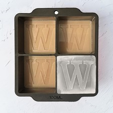 Letter W Monogram Ice Cube Mold Custom 2 Inch Large, W