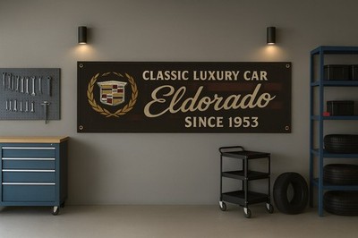 Eldorado Classic Luxury Car Flag 71x24'' Cadillac Garage Banner Decor