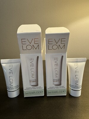 Eve Lom Foaming Cream Cleanser 5 ml .16 fl oz Travel Size NIB X2
