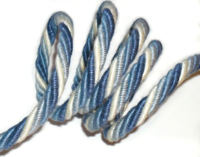 9MM COTTON PIPING/EDGING ROPE CORD X2 MTRS, NAVY/DENIM/CREAM, ART ...