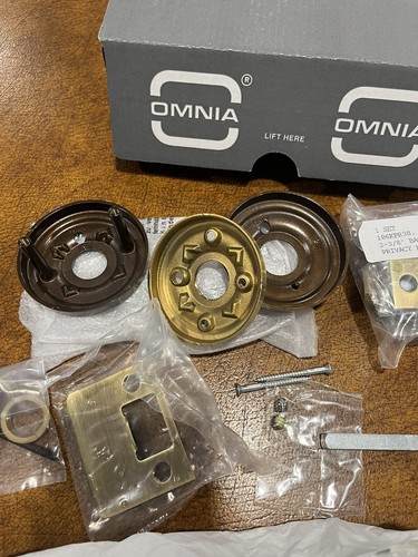 NIB Omnia Door Privacy Latch Set Knob 059/00BF PR4 SB Oil Rubbed Bronze 2-3/8 BS - Picture 8 of 12