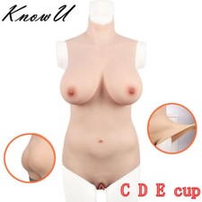 Silicone Fullbody Suit Breast Forms C/D/E Cup One-Piece Tight Crossdresser
