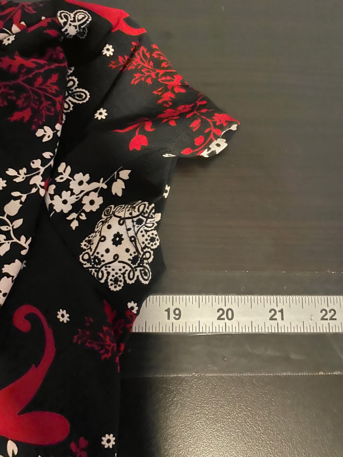 Perseption Concept Womens Top Medium Black Red Fl… - image 4