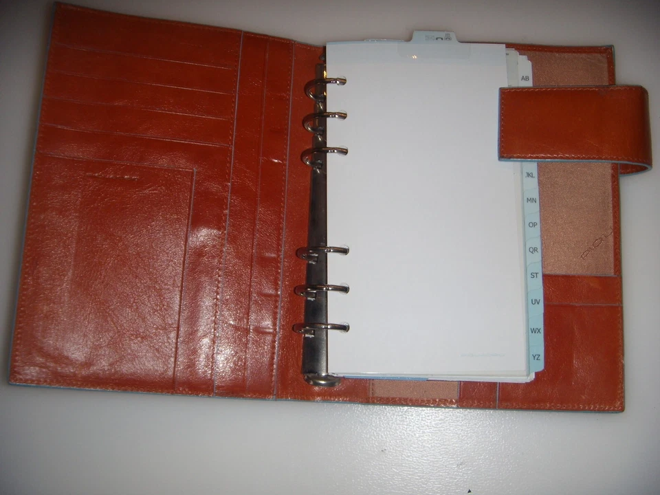 PIQUADRO AGENDA VERA PELLE MARRONE ORIGINALE ORGANIZER OCCASIONE REGALO - Imagen 4 de 4