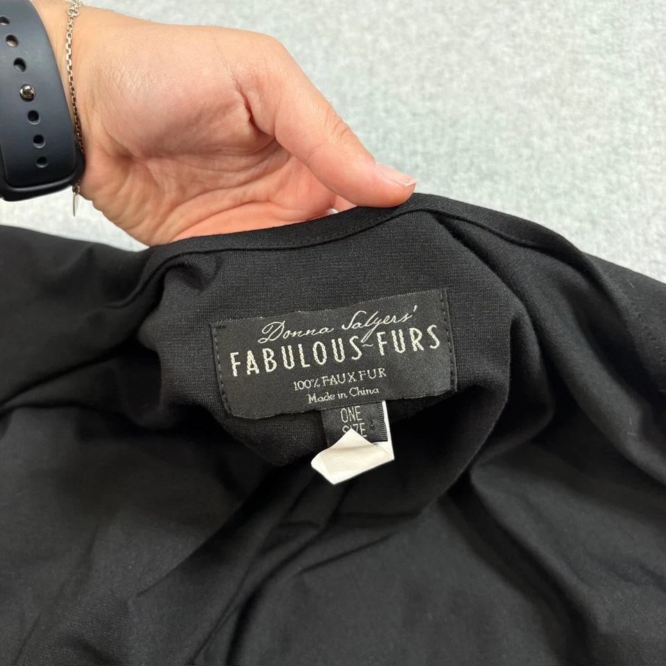 Capa Donna Salyers Fabulous Furs Mujer Negra Imitación Piel Tranquila Lujo Lagenlook Y2K Foto 2 de 4