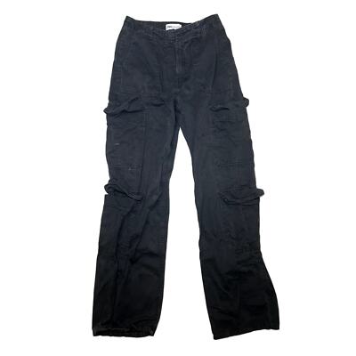 Zara Womens Size 4 Grey High Waisted Cargo Denim Pants