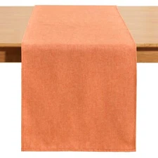 Table Runner 13 x108 Inches Long Cotton Linen Farmhouse Orange Table Linen fo...